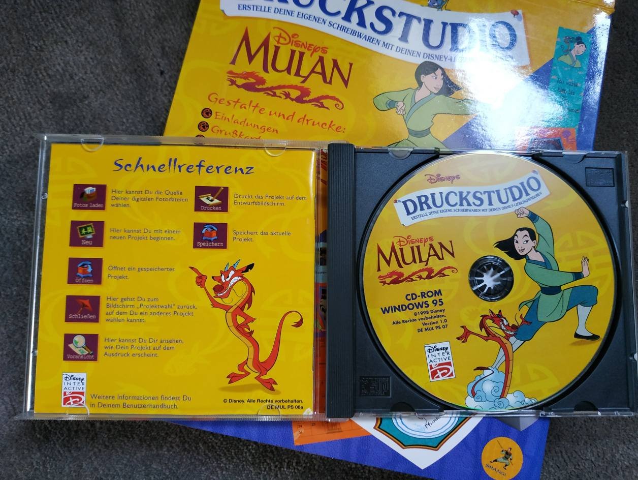 Disneys Mulan Druckstudio PC Windows 95 Bigbox Sammlerstück