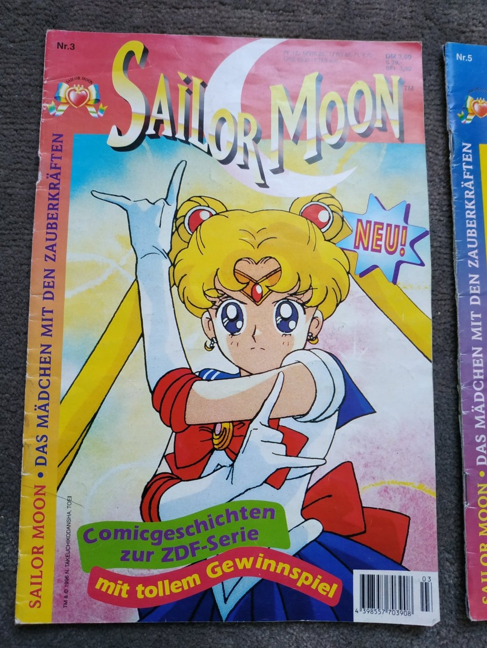 Sailor Moon Zeitschrift 3/1996 & 5/1996 mega Rar Selten Sammlerstück Sammeln