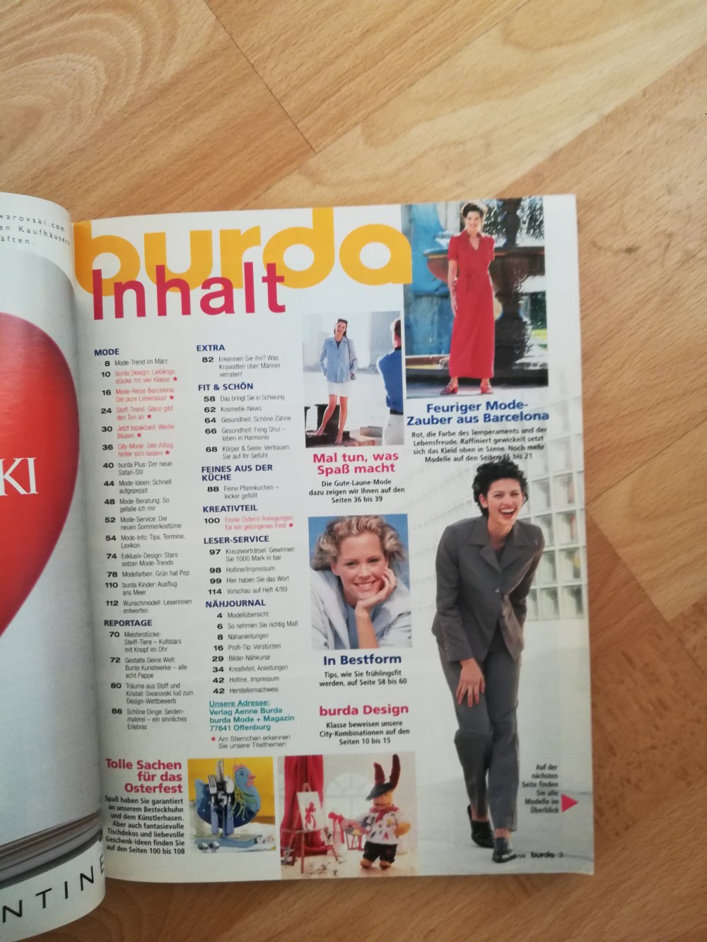 Alte Burda Zeitschrift 90er Jahre mit Nähjounal / Schnittmuster /Schnittbögen