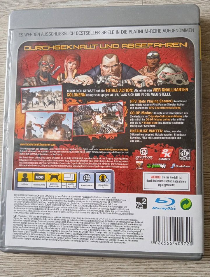 PS3 Spiel Borderlands Platinum Edition
