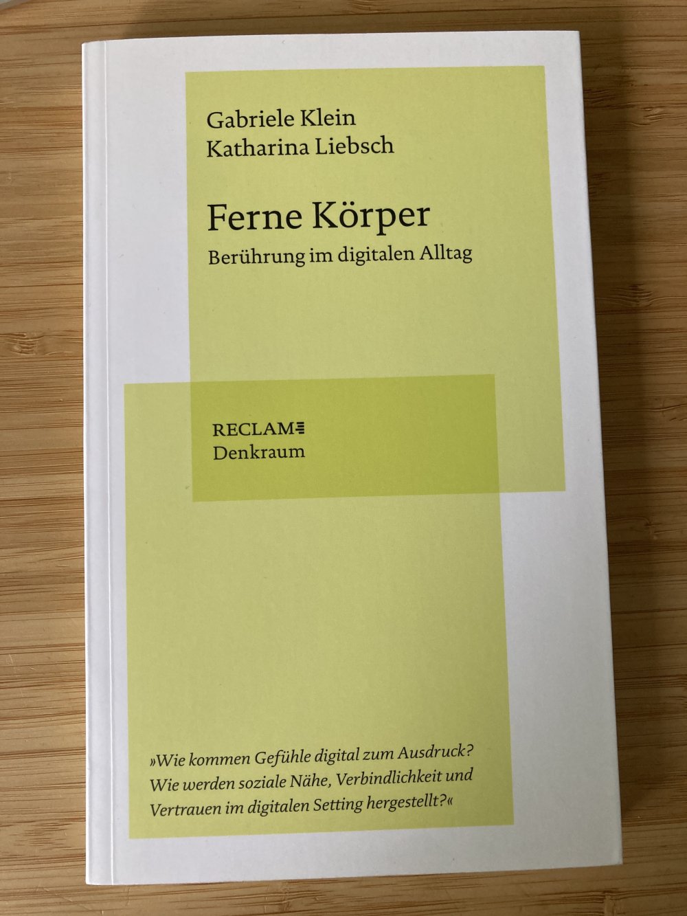 Ferne Körper – Berührung im digitalen Alltag (Reclam Denkraum)