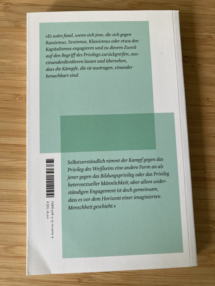 Das Privileg – Kampfvokabel und Erkenntnisinstrument (Reclam)