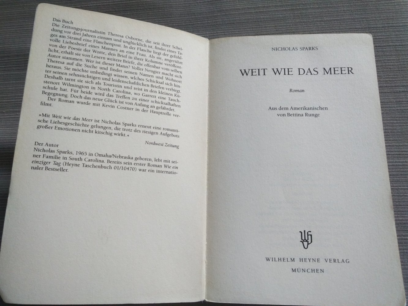 Weit wie das Meer von Nicholas Sparks
