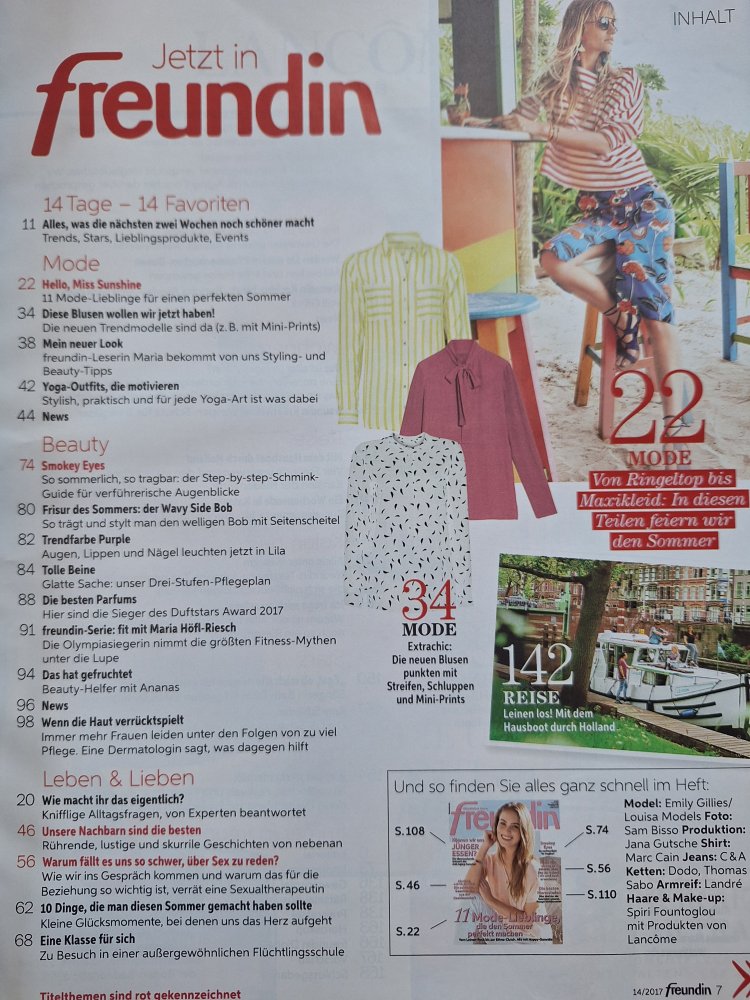 Zeitschrift freundin Nr. 14/2017 + freundin Genuss Mittelmeer Küche