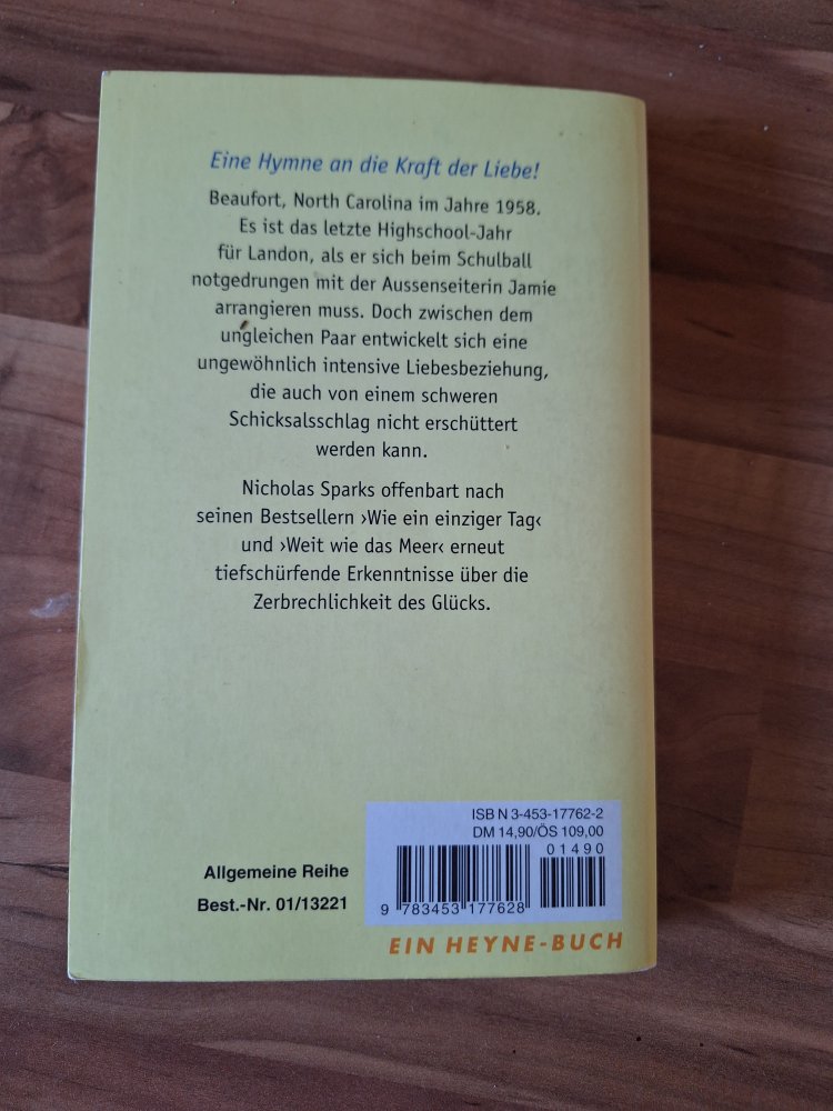 Roman Zeit im Wind von Nicholas Sparks