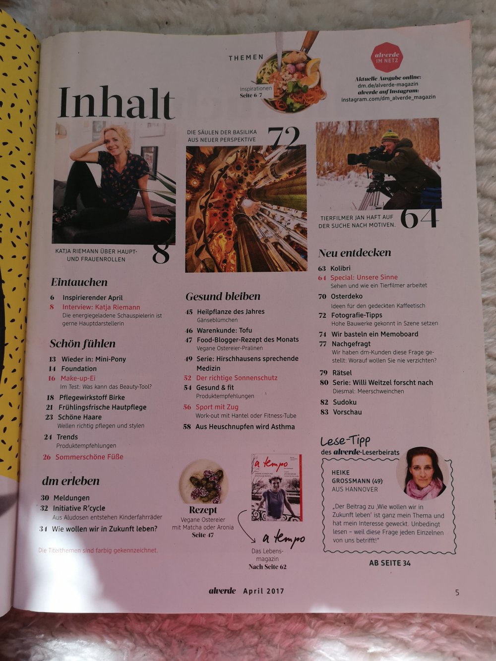 Zeitschrift alverde + a tempo vom April 2017