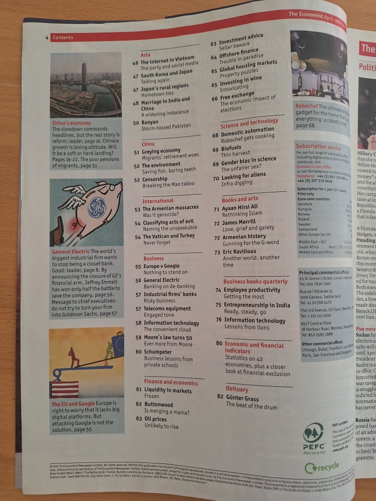 Zeitschrift The Economist April 2015 Dynasties