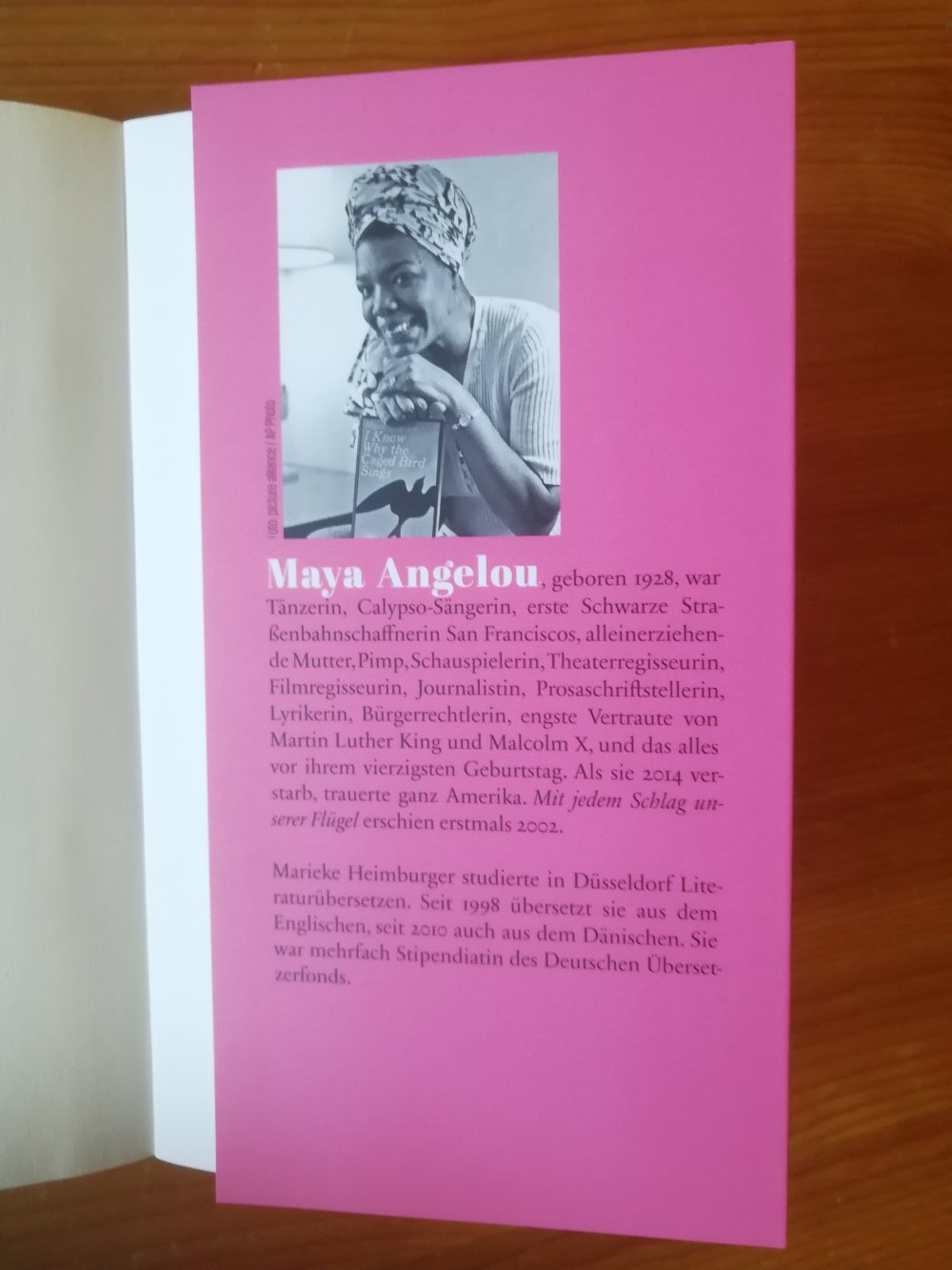 Mit jedem Schlag unserer Flügel - ( Maya Angelou Memoire 6 )