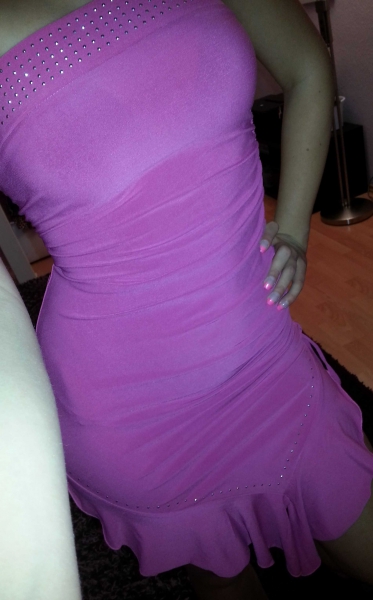 sexy Latina Kleid in magenta/fuchia, XS, S