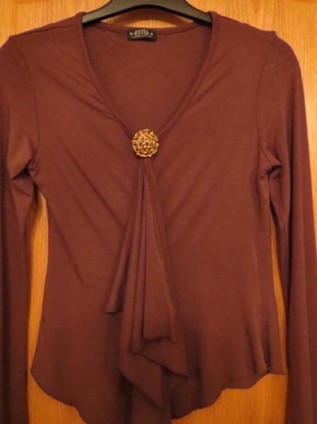 Oberteil, Gr.36/S, schick, neu, braun, Langarm