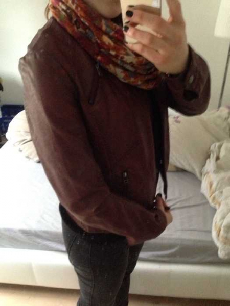 Neue Kunstlederjacke Promod Weinrot M 38 Blogger Trend