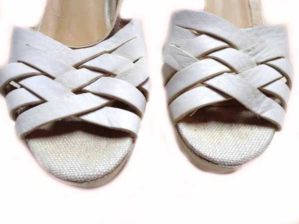 Designer Riemchen Wedges Keilabsatz weiß