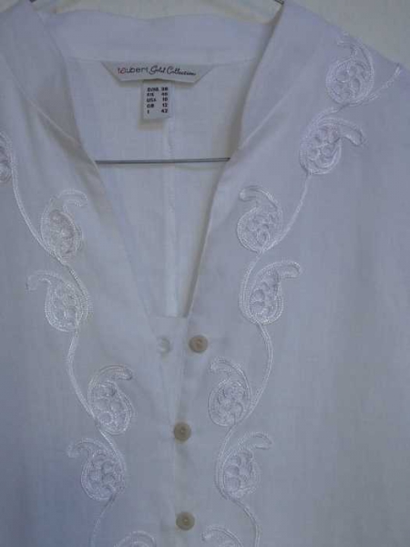 Weiße Kimono-Leinenbluse Gr. M von taubert