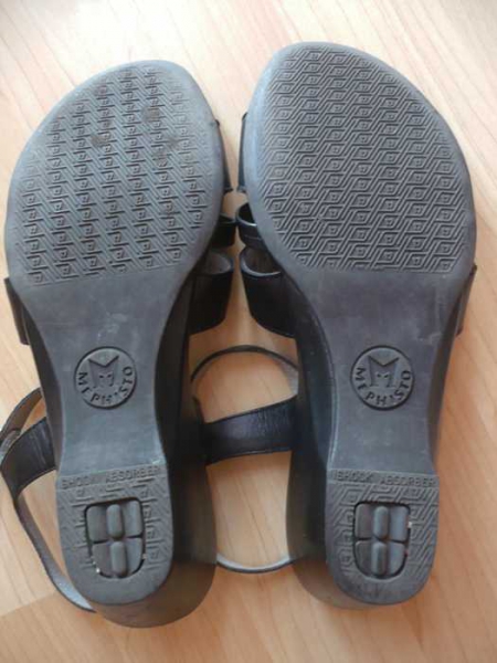 Mephisto Leder Keil Sandaletten Wedges 37 Schwarz