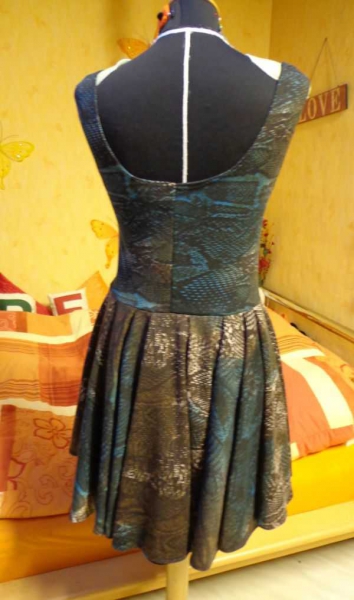 Unikat Tellerrock Kleid Skaterkleid Schlangenprint