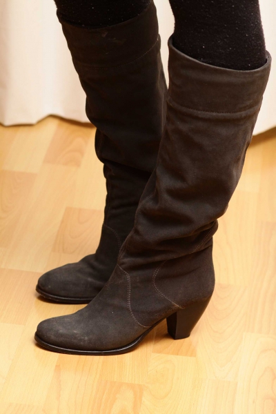 Miss Sixty Stiefel Lederstiefel Wildleder dunkelgrau