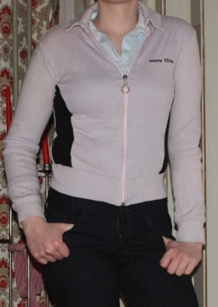 Strickjacke, rosa, schwarz, Orsay, Gr. S
