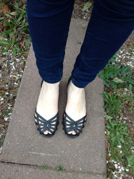 Oasis Sommer Sandalen mit kleinem Keilabsatz schwarz Gr. 36 - 36,5