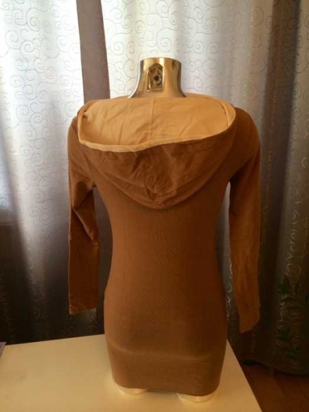 Apsara Longshirt Kleid Sweatshirtkleid Braun weiß Gr.S