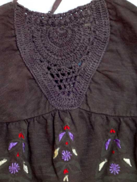 Schokofarbenes Element Top in Gr. S