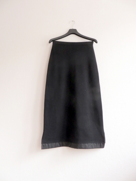 Großartiger schwarzer Maxirock Gr. S 34 36 38 M Merionwolle knöchellang highwaist 