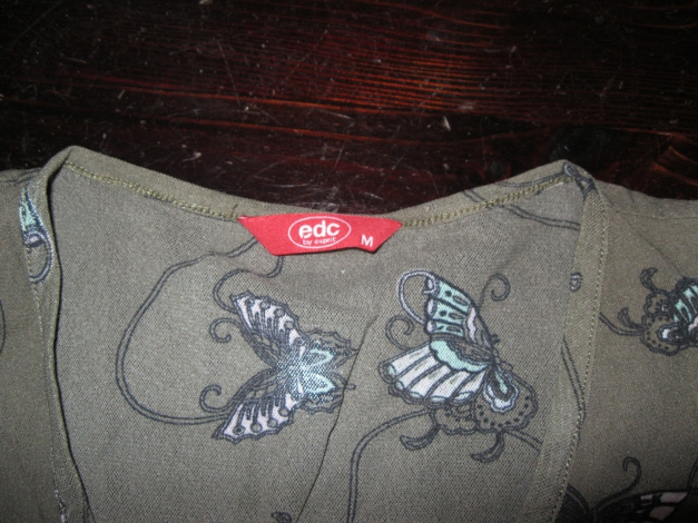 Bluse Schmetterlinge Gr. S 36 / 38 sheer braun
