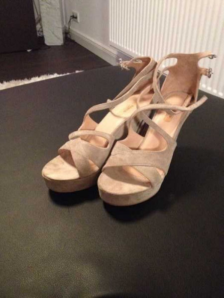 Neue Lloyd Leder Sandalen mit Keilabsatz Gr 40 Sommer Blogger Nude