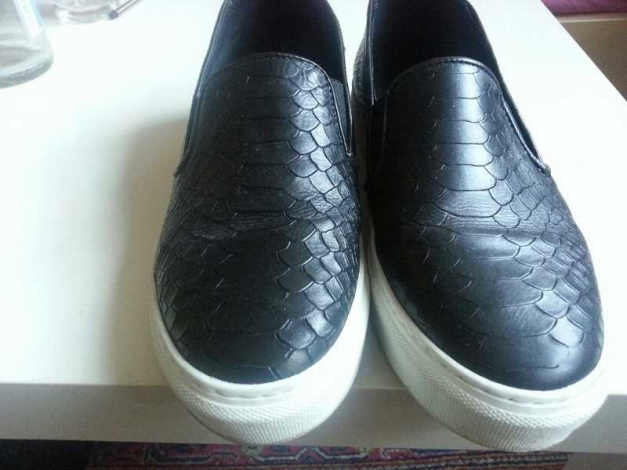 Selected Femme Echtleder Slipper Gr. 40 Kroko Schlangen Optik