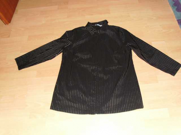Bluse von Meine Größe, schwarz mit Streifen, Gr. 50