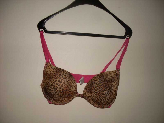 pinker / leoparden bh (auch trägerlos zu tragen ) (75B)
