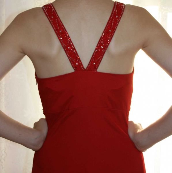 Abiballkleid Abendkleid Ballkleid Brautjungfernkleid rot elegant Empire 36/38