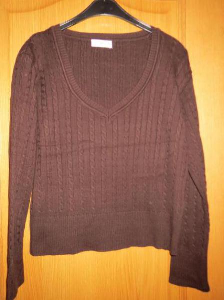 Pullover,braun,V-Ausschnitt