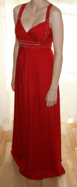 Abiballkleid Abendkleid Ballkleid Brautjungfernkleid rot elegant Empire 36/38