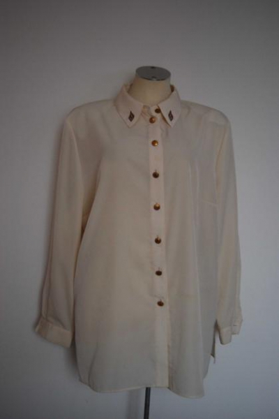 Tolle  Creme  Bluse  Oversize  Blogger Vintage Trendi