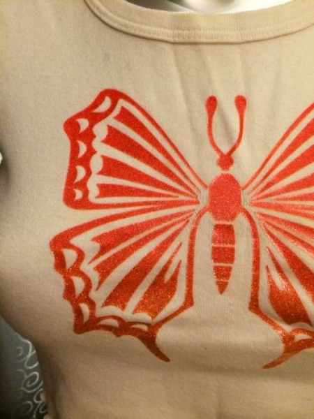 Crop Top Bauchfrei Schmetterling Gr. XXS, XS
