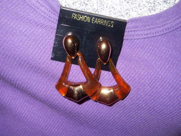 Ohrringe Hänger Stecker Triangel braun NEU