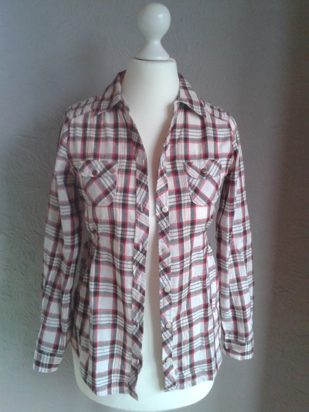 Karierte Bluse rot/beige Gr.146/152