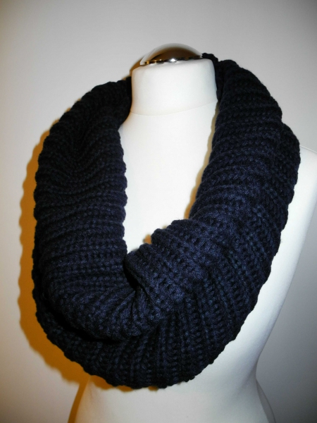Loop-Schal, marine, Schlauchschal, Strickschal blau, Loopschal