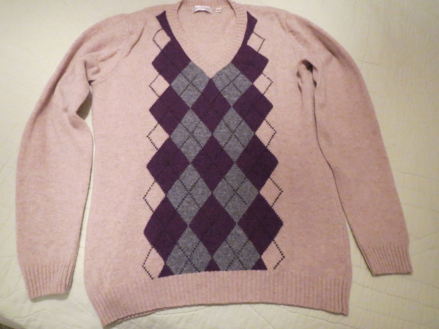 Pullover, beige, Rautenmuster