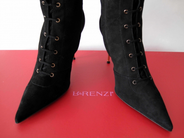 Renzi Wildleder Corsage Stiefel mit Schnürung Gr. 38
