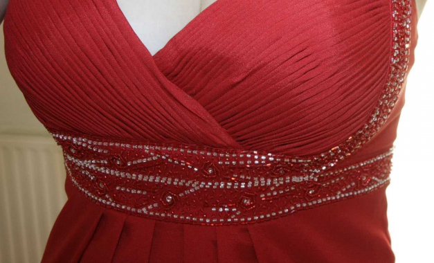 Abiballkleid Abendkleid Ballkleid Brautjungfernkleid rot elegant Empire 36/38