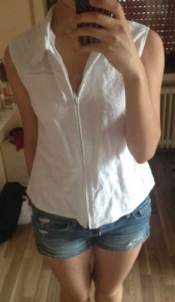 weiße leinen bluse