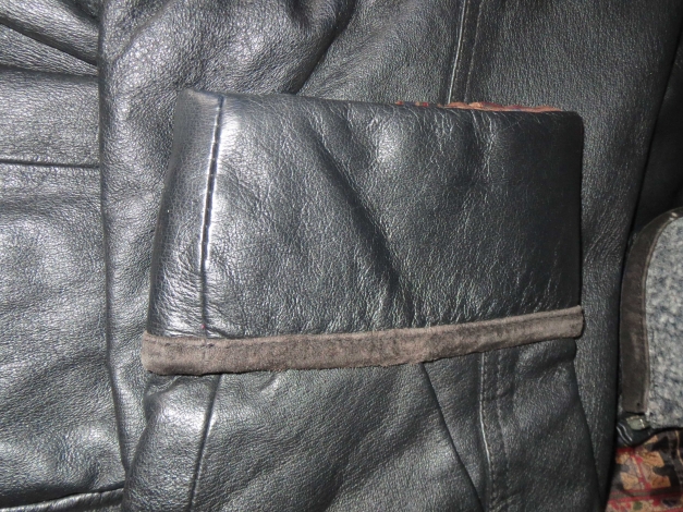 Jacke, Lederjacke, lang, Gr.42/M, schwarz