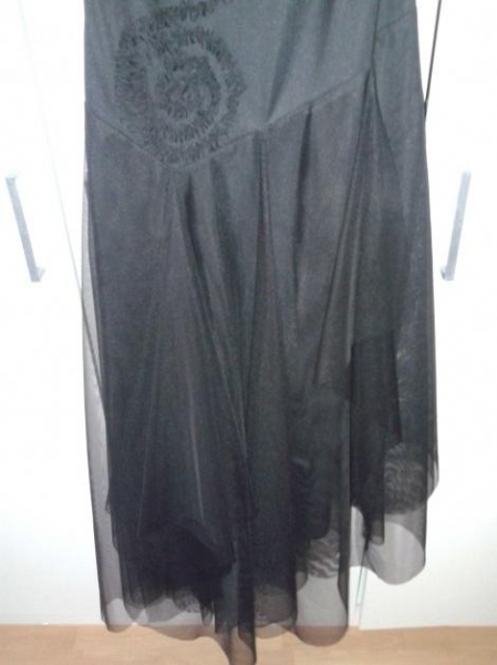 Abendkleid schwarz Gothic Spitze sehr edel Blumen