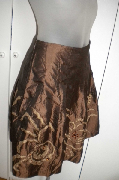 extravaganter Seidentaft Rock Bohéme Vintage Style