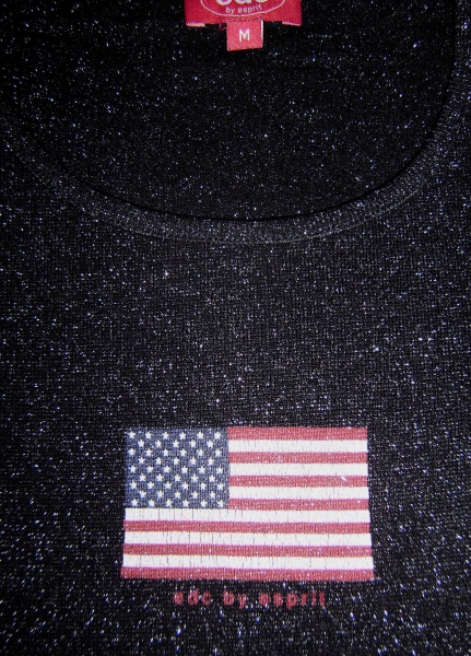 T-Shirt von edc by esprit, schwarz mit Glitzer Gr. M
