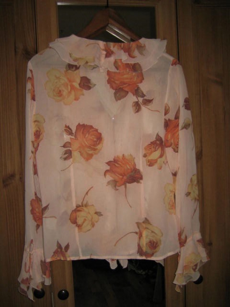 Chiffon Bluse mit Rüschen Gr. 36 / 38