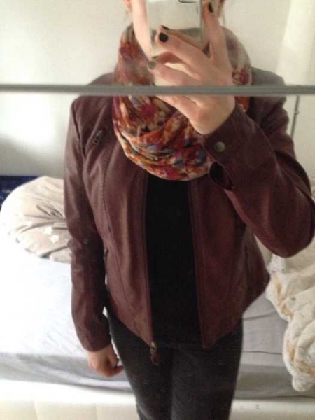Neue Kunstlederjacke Promod Weinrot M 38 Blogger Trend