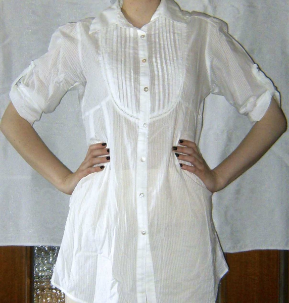 Oversized Bluse in Weiß
