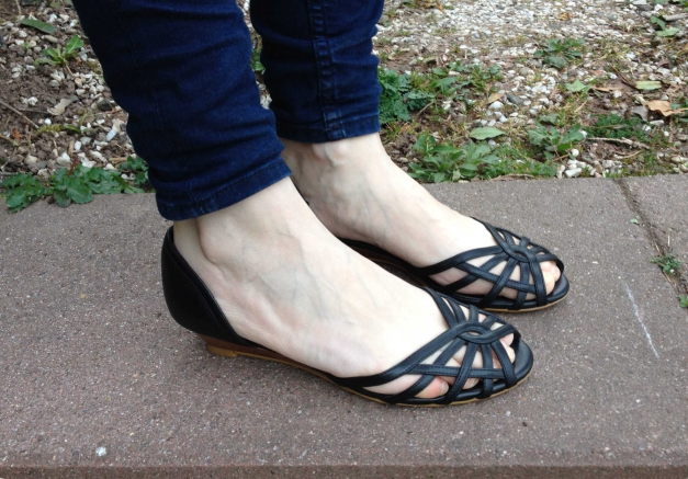 Oasis Sommer Sandalen mit kleinem Keilabsatz schwarz Gr. 36 - 36,5